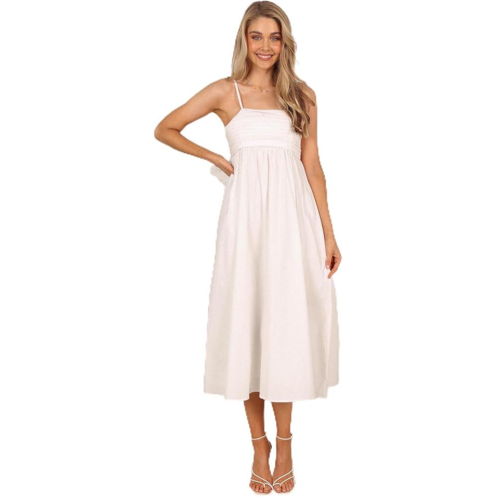 imagePetal ampamp Pup Womens Alice Bow Back Midi DressWhite