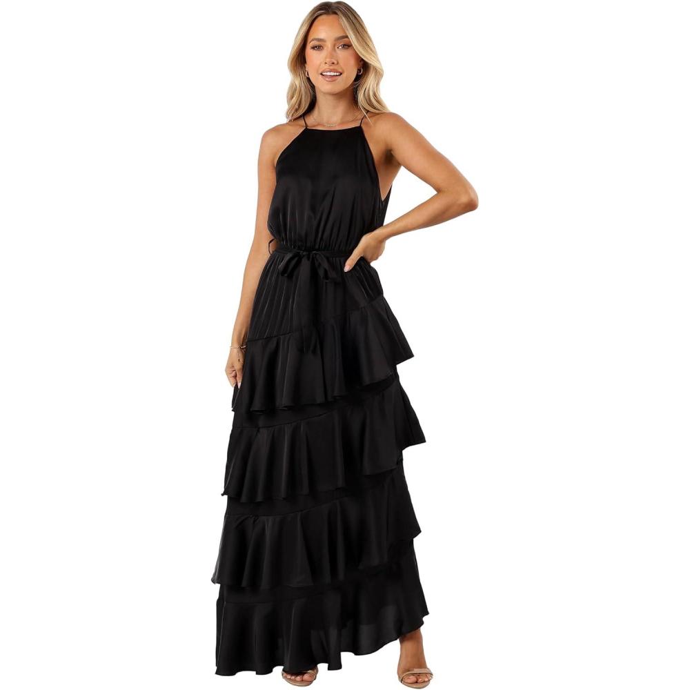imagePetal ampamp Pup Womens Annalise Tiered Maxi DressBlack