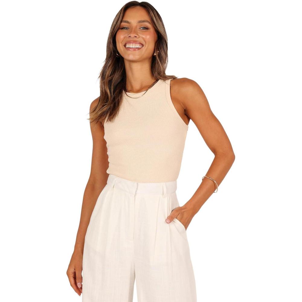 imagePetal ampamp Pup Womens Ari Ribbed Tank TopBeige