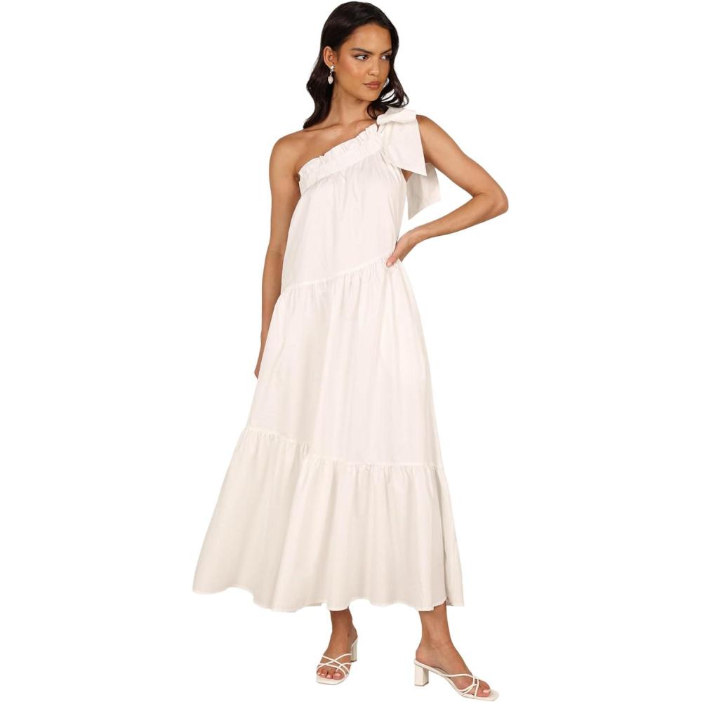 imagePetal ampamp Pup Womens Ava One Shoulder Maxi DressWhite