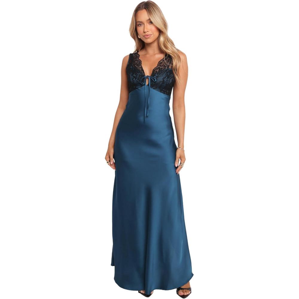 imagePetal ampamp Pup Womens Cammy Maxi Slip DressBlueBlack