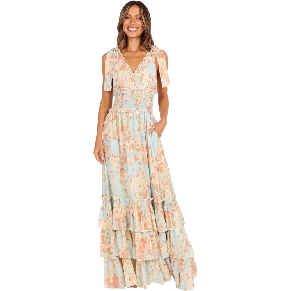 imagePetal ampamp Pup Womens Christabel Tiered Maxi DressBlue Floral