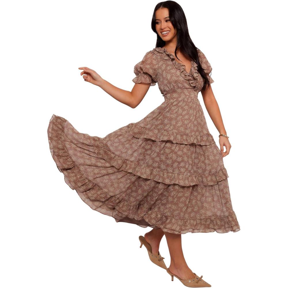 imagePetal ampamp Pup Womens Dayla Maxi DressBrownLight Beige