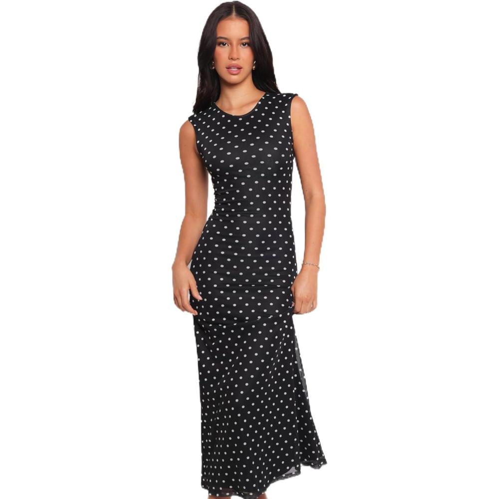 imagePetal ampamp Pup Womens Drea Maxi DressBlack Polka Dot