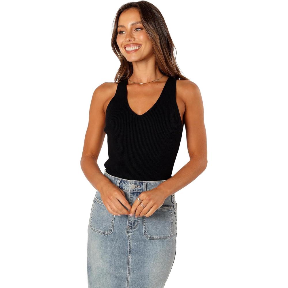 imagePetal ampamp Pup Womens Emily Rib TopBlack