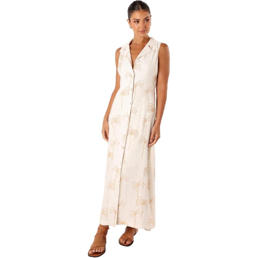 imagePetal ampamp Pup Womens Galia Midi DressWhite Print