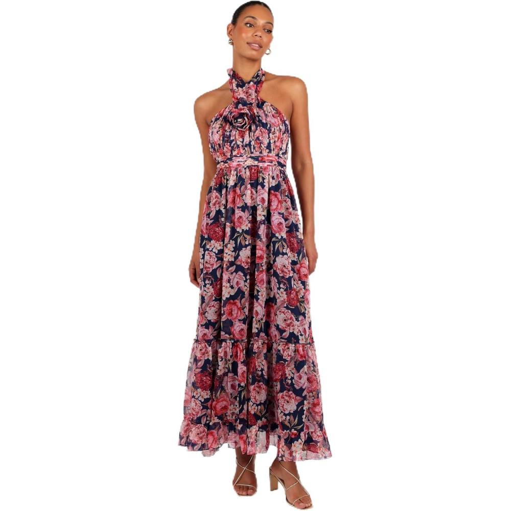 imagePetal ampamp Pup Womens Lennon Halterneck Maxi DressNavy Floral