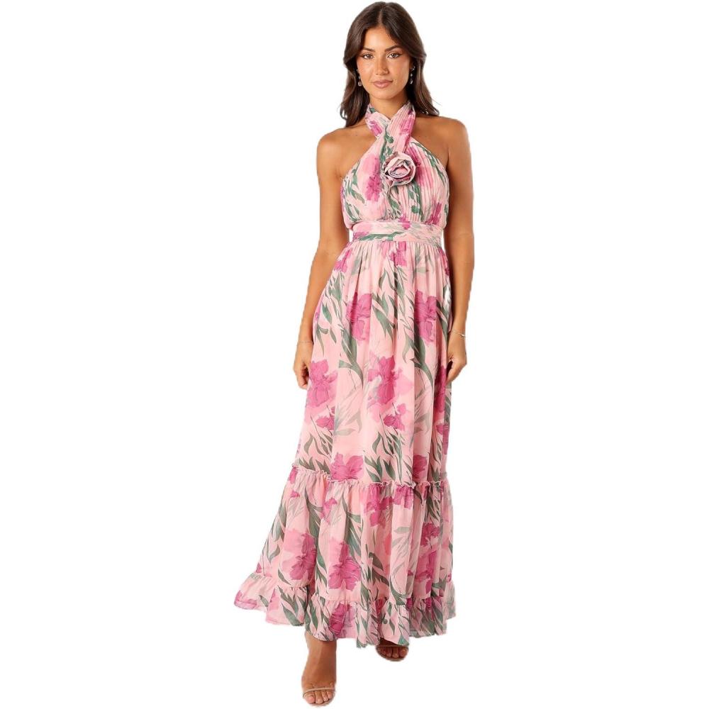 imagePetal ampamp Pup Womens Lennon Halterneck Maxi DressPink Floral