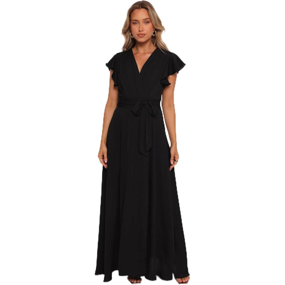 imagePetal ampamp Pup Womens Maverick Wrap Maxi DressBlack