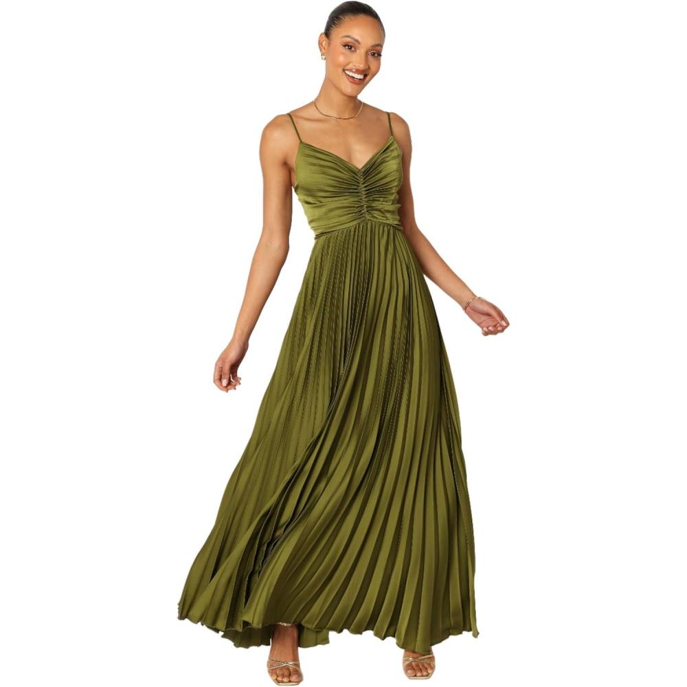 imagePetal ampamp Pup Womens Naira Pleated Maxi DressPalm Green
