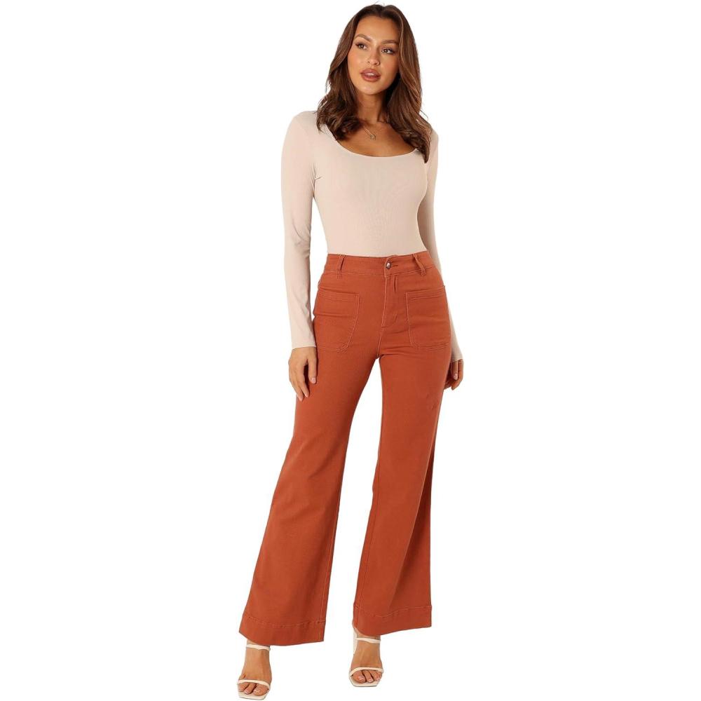 imagePetal ampamp Pup Womens Nico Wide Leg JeanTan