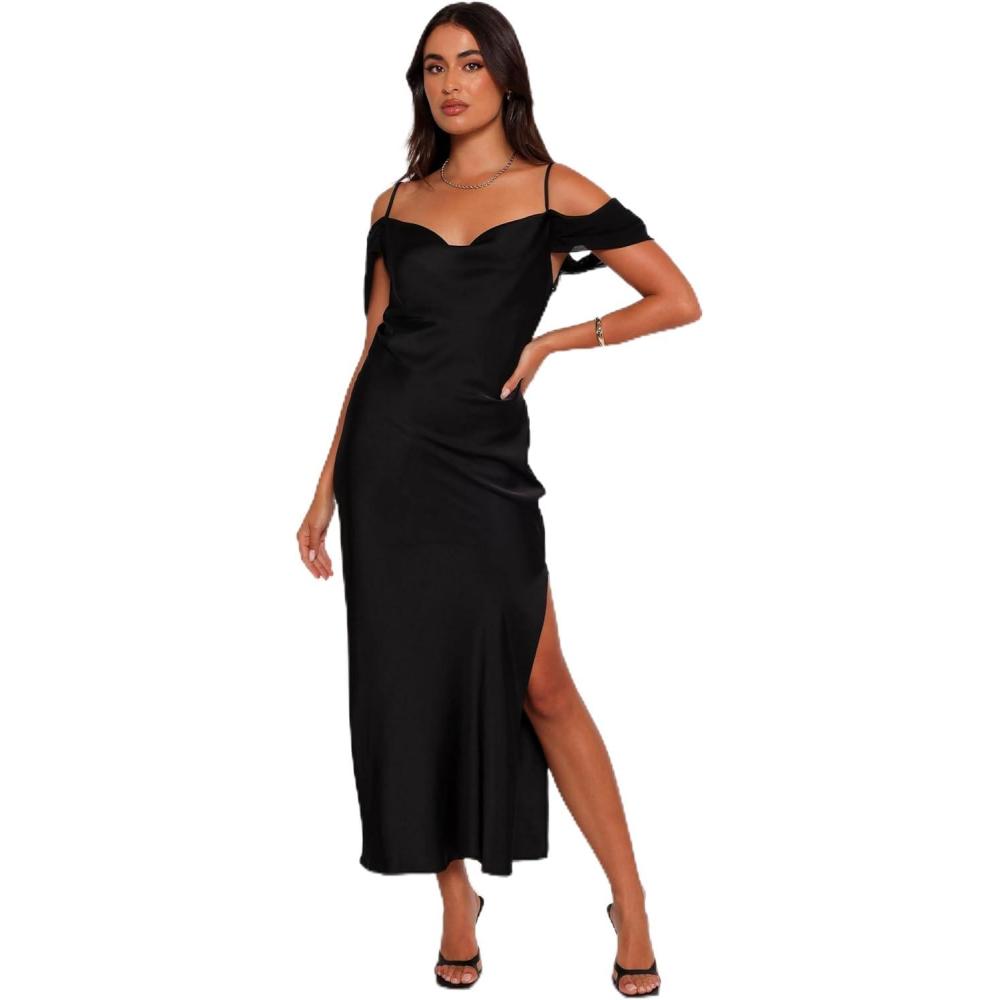 imagePetal ampamp Pup Womens Reyna Off Shoulder Maxi DressBlack