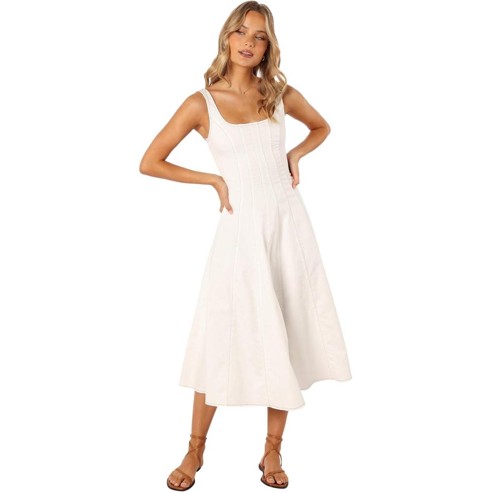 imagePetal ampamp Pup Womens UNA Midi DressWhite