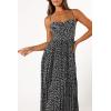 Petal & Pup Women’s Achanti Pleated Maxi Dress(Black Floral)