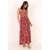 Petal & Pup Women’s Achanti Pleated Maxi Dress(Pink Multi)
