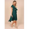 Petal & Pup Womens Amanda Hi Lo Tie Front Dress(Emerald)