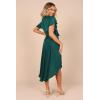 Petal & Pup Womens Amanda Hi Lo Tie Front Dress(Emerald)