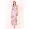 Petal & Pup Women’s Amelia Halterneck Maxi Dress(Pink Floral)