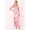 Petal & Pup Women’s Amelia Halterneck Maxi Dress(Pink Floral)