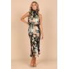 Petal & Pup Womens Anabelle Halter Neck Midi Dress(Black)