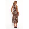 Petal & Pup Womens Anabelle Halter Neck Midi Dress(Leopard)