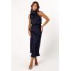 Petal & Pup Womens Anabelle Halter Neck Midi Dress(Navy)