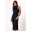 Petal & Pup Womens Anabelle Halter Neck Midi Dress(Navy)