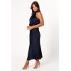 Petal & Pup Womens Anabelle Halter Neck Midi Dress(Navy)