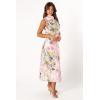 Petal & Pup Womens Anabelle Halter Neck Midi Dress(Pink Floral)