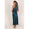 Petal & Pup Womens Anabelle Halter Neck Midi Dress(Teal)