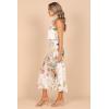 Petal & Pup Womens Anabelle Halter Neck Midi Dress(White Floral)