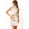 Petal & Pup Women’s Anabelle Halter Neck Mini Dress(White Floral)