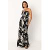 Petal & Pup Women’s Angelique Strapless Maxi Dress(Black Floral)