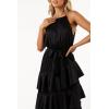 Petal & Pup Women’s Annalise Tiered Maxi Dress(Black)