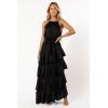 Petal & Pup Women’s Annalise Tiered Maxi Dress(Black)
