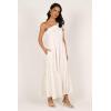 Petal & Pup Women’s Ava One Shoulder Maxi Dress(White)