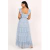 Petal & Pup Womens Belle Maxi Dress(Blue)