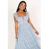 Petal & Pup Womens Belle Maxi Dress(Blue)