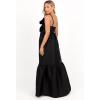 Petal & Pup Women’s Betina Bow Front Maxi Dress(Black)