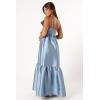 Petal & Pup Women’s Betina Bow Front Maxi Dress(Blue)