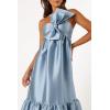 Petal & Pup Women’s Betina Bow Front Maxi Dress(Blue)