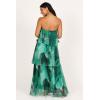Petal & Pup Women’s Bloom Strapless Maxi Dress(Green Floral)