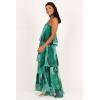 Petal & Pup Women’s Bloom Strapless Maxi Dress(Green Floral)