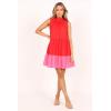 Petal & Pup Women’s Bradshaw Tiered Mini Dress(Red/Pink)