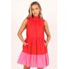Petal & Pup Women’s Bradshaw Tiered Mini Dress(Red/Pink)