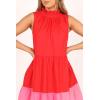 Petal & Pup Women’s Bradshaw Tiered Mini Dress(Red/Pink)