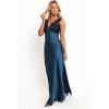 Petal & Pup Women’s Cammy Maxi Slip Dress(Blue/Black)
