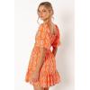 Petal & Pup Women’s Carmen Off Shoulder Mini Dress(Orange Print)