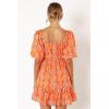 Petal & Pup Women’s Carmen Off Shoulder Mini Dress(Orange Print)
