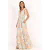 Petal & Pup Women’s Christabel Tiered Maxi Dress(Blue Floral)